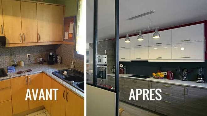 Cuisine ancienne rénovée dans un appartement parisien